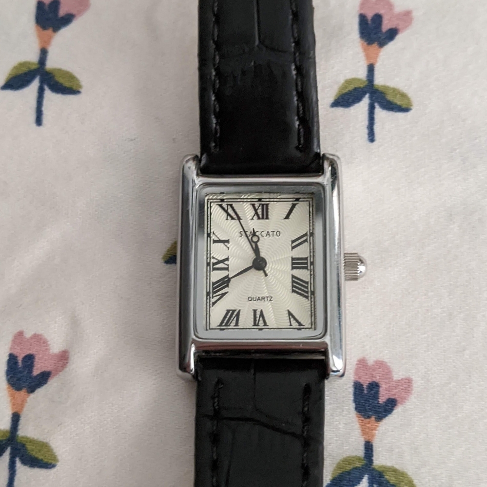 Staccato vintage quartz face stainless steel genuine leather watch